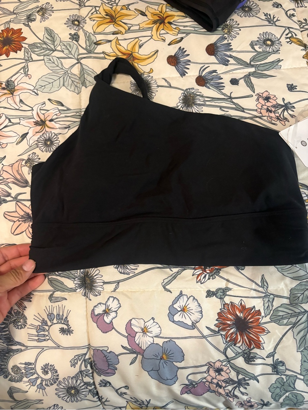 Athleta Black One-Shoulder Sports Bra